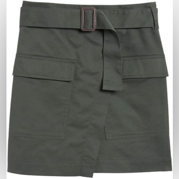 Banana Republic Utility Wrap Skirt in Flight Jacket Green - Picture 2 of 10